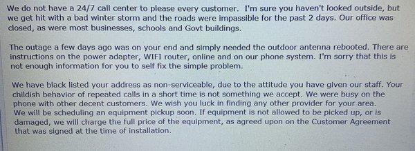 Response from owner Mark Rodgers.