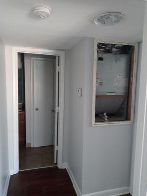 Hallway in a one bedroom apartment