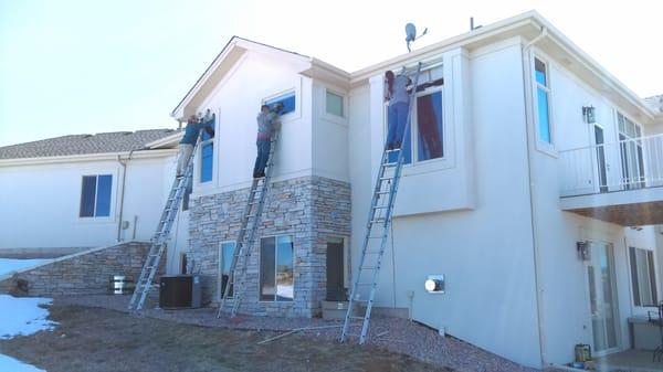 27 Double pane insulated glass units replaced in one day - Teamwork!