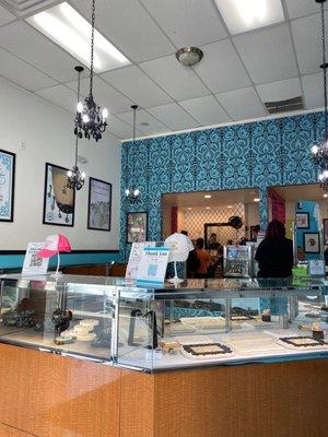 Entrance of Finders Keepers! Cool chandeliers