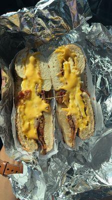 Bacon egg and cheese everything bagel