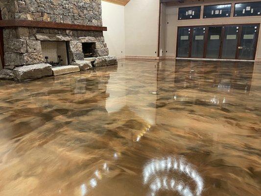 Enhancer Metallic Fluid Floor with Poly Urethane top coat