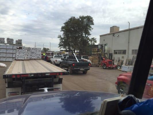 The morning rush of contractors getting supplies.