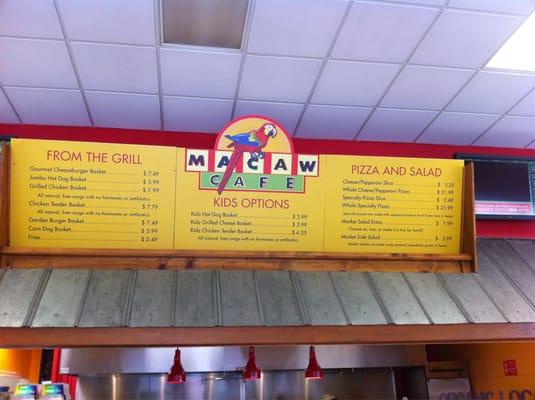 Menu board in October 2012