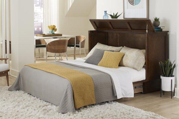 Here's a Cabinet Bed in a Bed position. They don't sag in the middle, they don't need construction, they come complete, with free delivery.