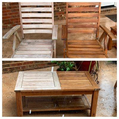 Restoring that teak wood back to it's original beauty