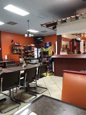 They have a little grocery area in the corner.