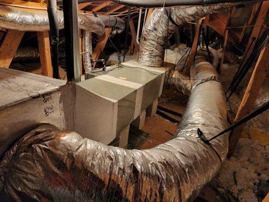 New system with a couple of new flex ducts we had to change out.