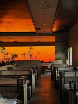 Restaurant finished fixture install (tables / booths / Formica wall panels / backlit wall panels