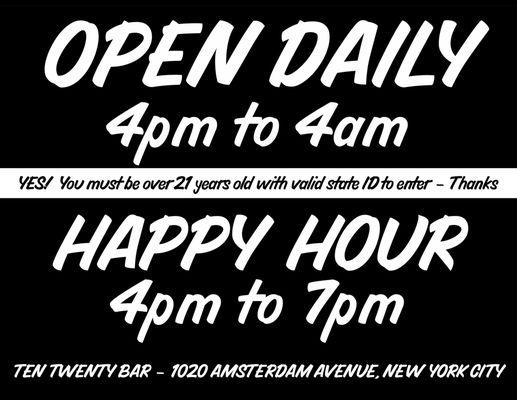 HAPPY HOUR IS BACK!
4PM - 7PM
