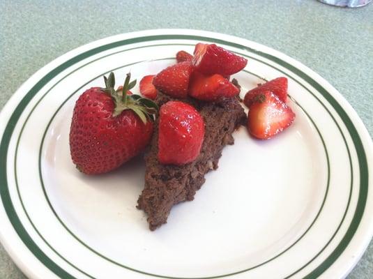 My gluten free, dairy free, nut free dessert. Central Carolina College Farm Strawberries.