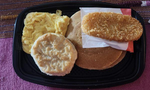 Big breakfast with hot cakes