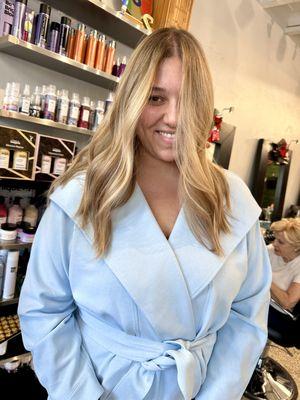 Hair immediately after color and cut by Marija - front view