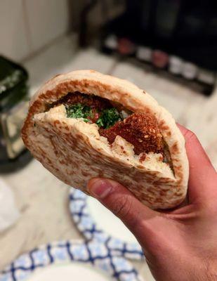 Chicken Schnitzel Pita Wrap - insanely tasty! IG - @bilalandjesseatfood