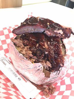 Atomic tator with baby back ribs