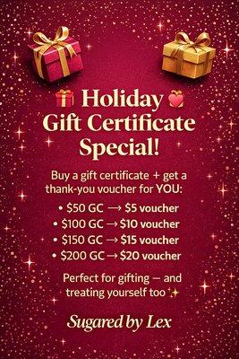 Gift certificates Available