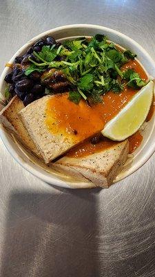 Tofu bowl! A couple of vegetarian and vegan options!