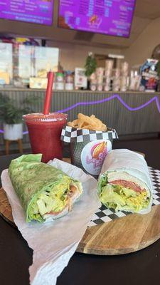 Turkey wrap and heart healthy juice!
