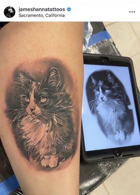 1st tattoo with James of my cat Mags