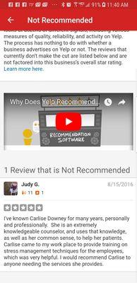 A review that did not make it as "recommended" according to Yelp rules, but is wonderful!