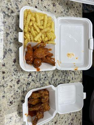 Sweet chili wings with 2 pc swai fish combo & 6 Pieces Combo