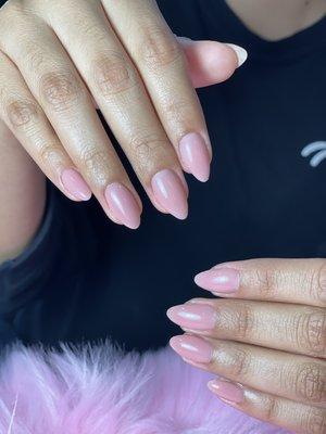 Rubber base russian manicure