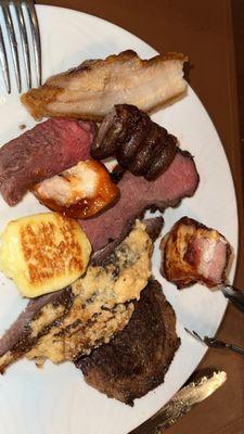 Meat and cheese selection.