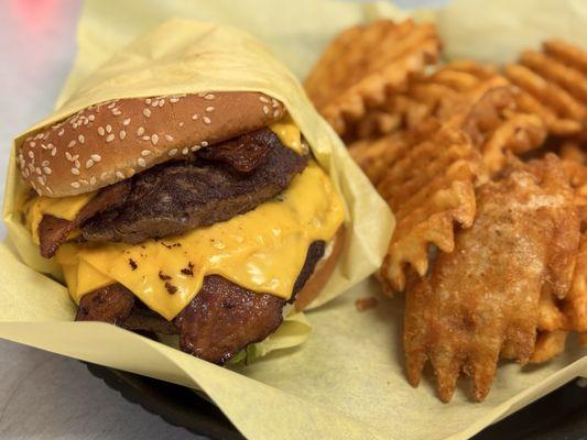 Bacon-a-tor with Waffle Fries