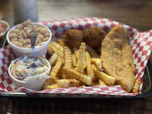 One piece catfish dinner!