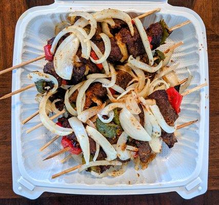 Beef Kabobs
I cook Beef and Chicken Kabobs in batches not individually.
1 batch is 5 for $20, $5 each
Message to order