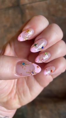 Full set acrylic nails with custom design