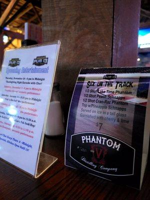 The bands coming up. And drink specials