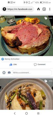 Prime rib and chicken