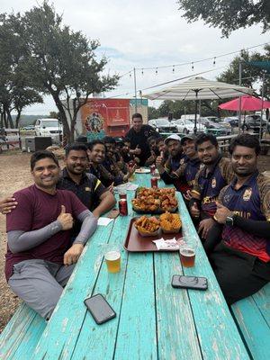 50 wing special for our amigos at the near by Georgetown Cricket team