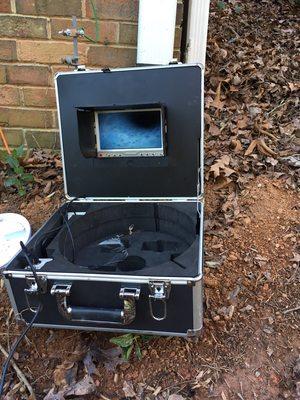 Camera machine used to assess drain lines