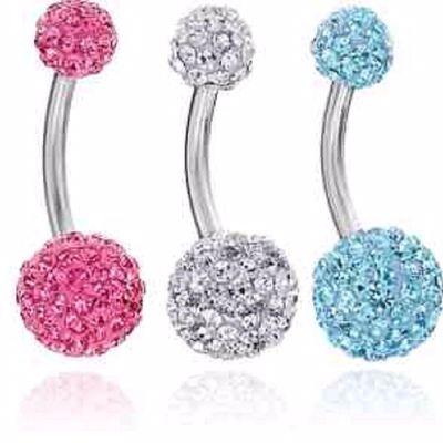 Crystal ball 14g # best selling colors ###belly rings