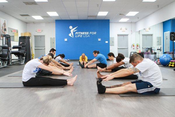 Yoga class at Fitness For Life USA