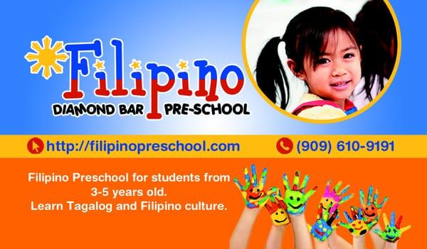 Filipino Preschool Info Card