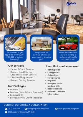 GAQ Consulting Credit Repair Company.
Lets Us Change Your Credit Story.