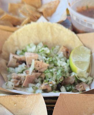 Organic chicken taco