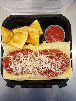 Meatball parm
Meatball sandwich
Fried ravioli