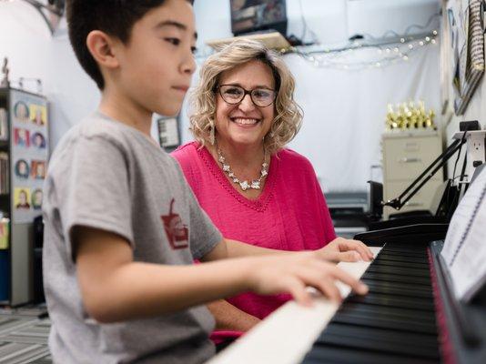 Playing the piano is fun!