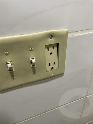 one of several broken outlets