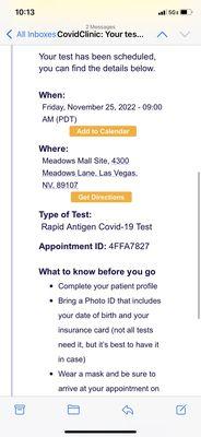 Confirmed appointment. Clinic was closed.