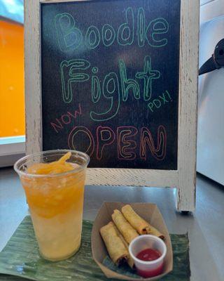 Melon Juice and Lumpia