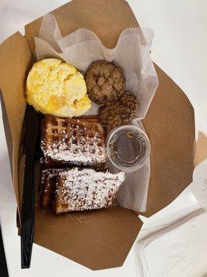 Waffle Platter with sausage