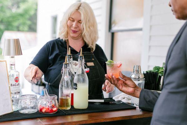 Summer wedding bartending