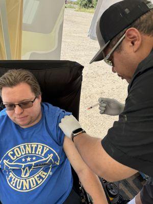 B12 shots at an event