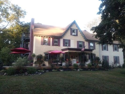 Pineapple Hill featuring the new deck and landscaping