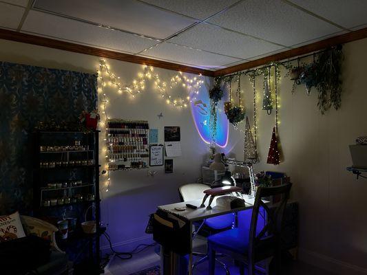 My little corner of the shop! Pedicure station is not pictured.